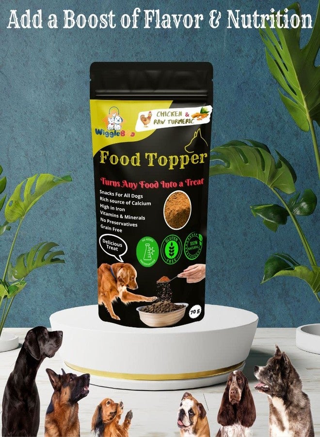 WiggleBoo Magical Dog Food Topper || Joy of Best Taste || Chicken & Raw Turmeric Flavour || Grain Free & Protein Rich || Anti Oxident || 70g - Image 2